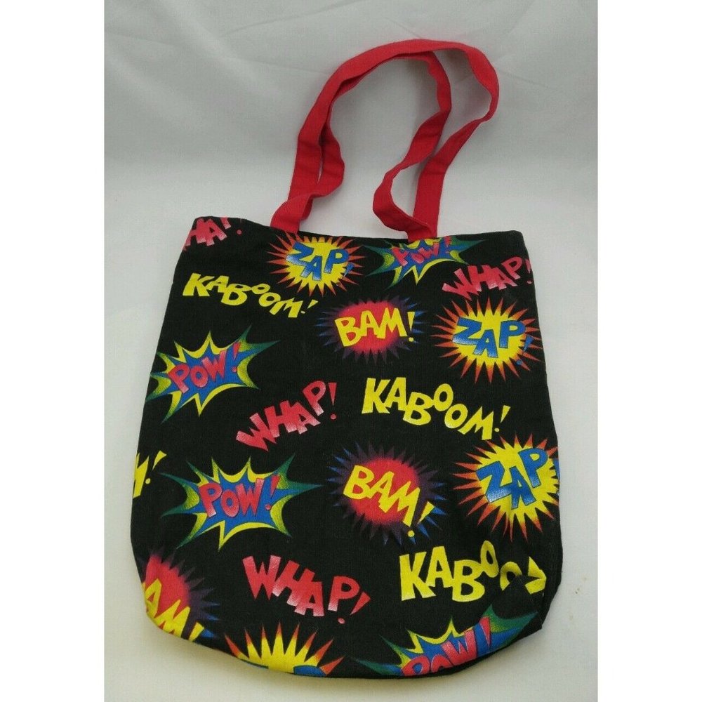 Forever 18 Tote Bag Comic Fight Words Bam Kaboom Zap
